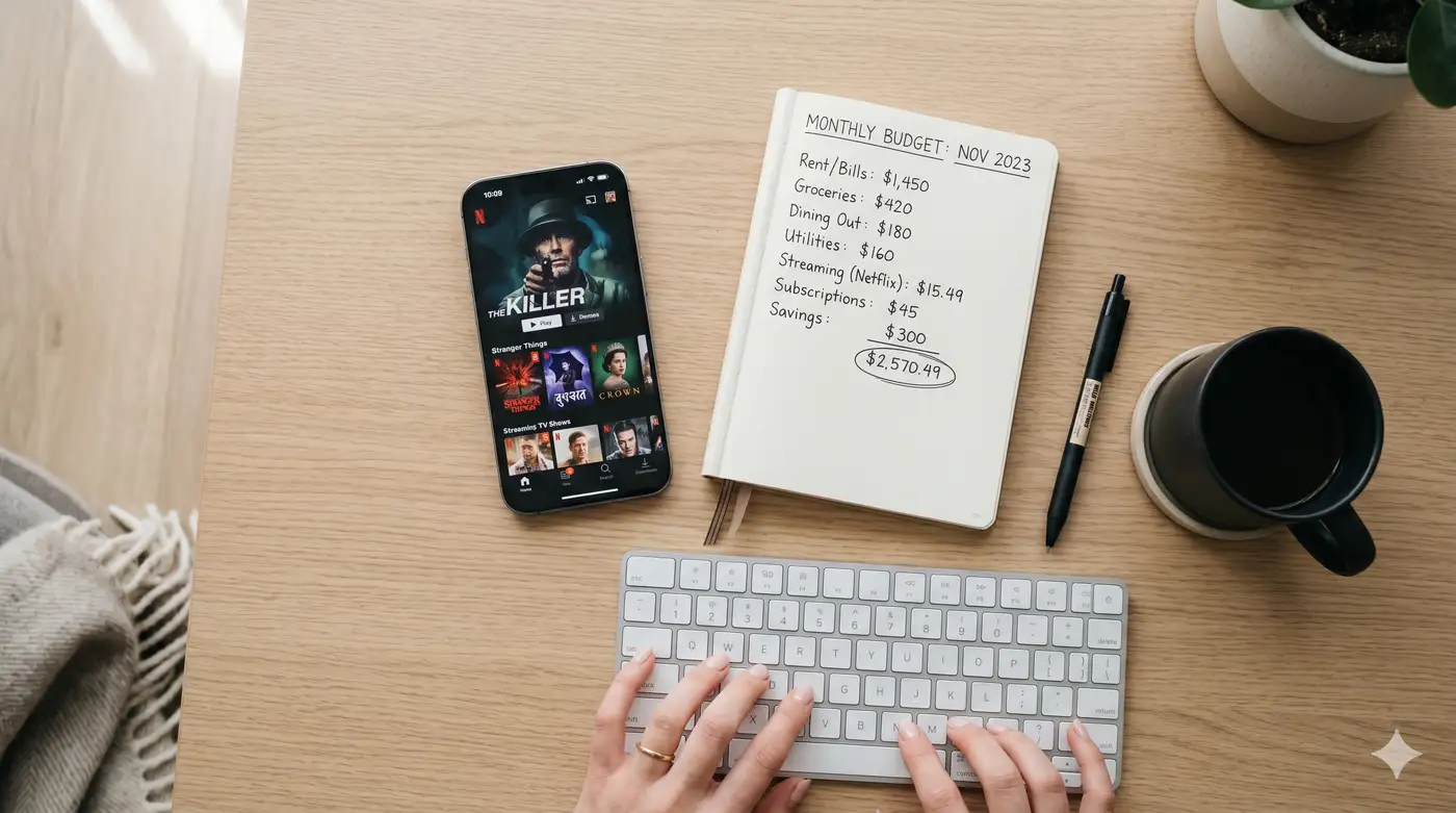 Ilustrasi berbagi akun Netflix - foto produk close-up