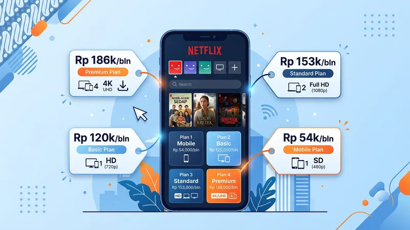 Daftar harga paket Netflix 2026 di Indonesia - Mobile, Basic, Standard, Premium
